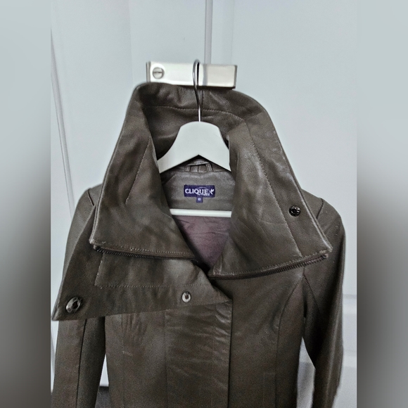 Genuine Leather Jacket Green Gray - Picture 17 of 17